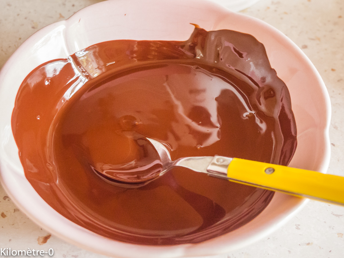 Photo de recette de chocolat fondu, micro ondes de Kilomètre0, blog de