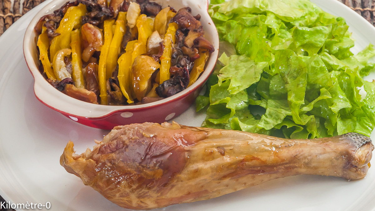 Photo de recette de poulet rôti, gratins de légumes, champignons, légumes, facile, plat du dimanche de Kilomètre-0, blog de cuisine réalisée à partir de produits locaux et issus de circuits courts