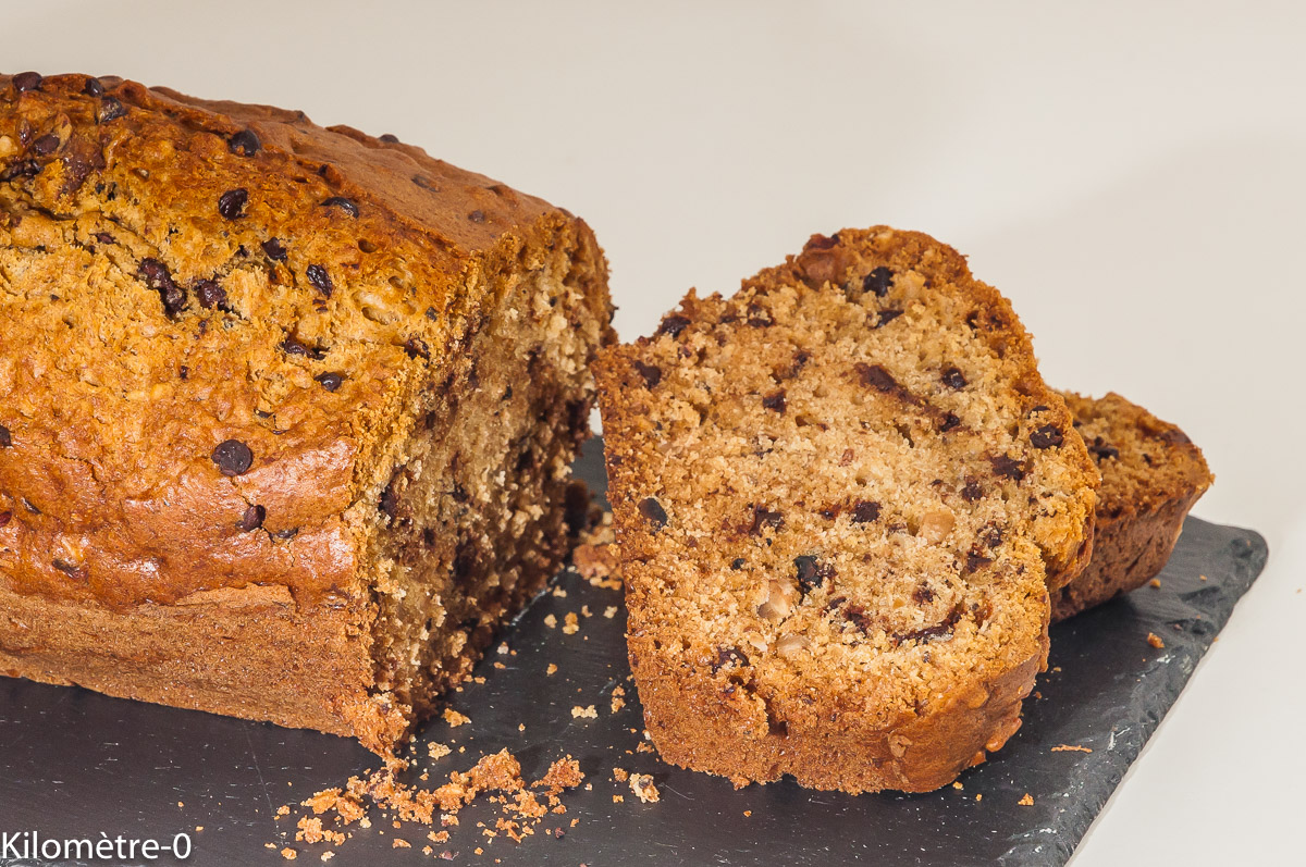 Photo de recette de cake, chocolat, noisettes, facile de Kilomètre-0, blog de cuisine réalisée à partir de produits locaux et issus de circuits courts