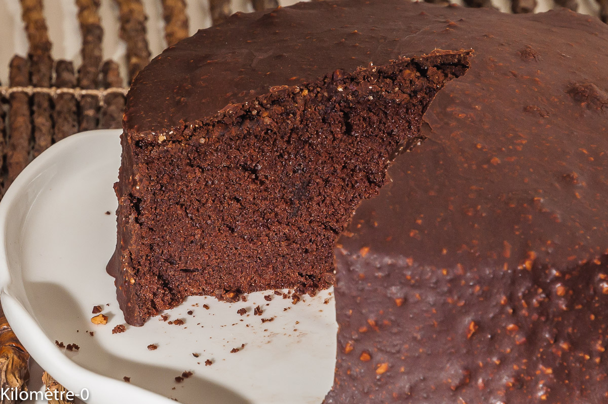 Photo de recette de gâteau facile, rapide, chocolat, noisettes de Kilomètre-0, blog de cuisine réalisée à partir de produits locaux et issus de circuits courts