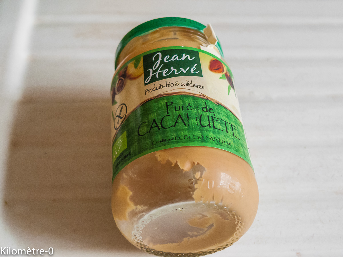 Photo de recette de beurre de cacahuètes bio de Kilomètre-0, blog de cuisine réalisée à partir de produits locaux et issus de circuits courts