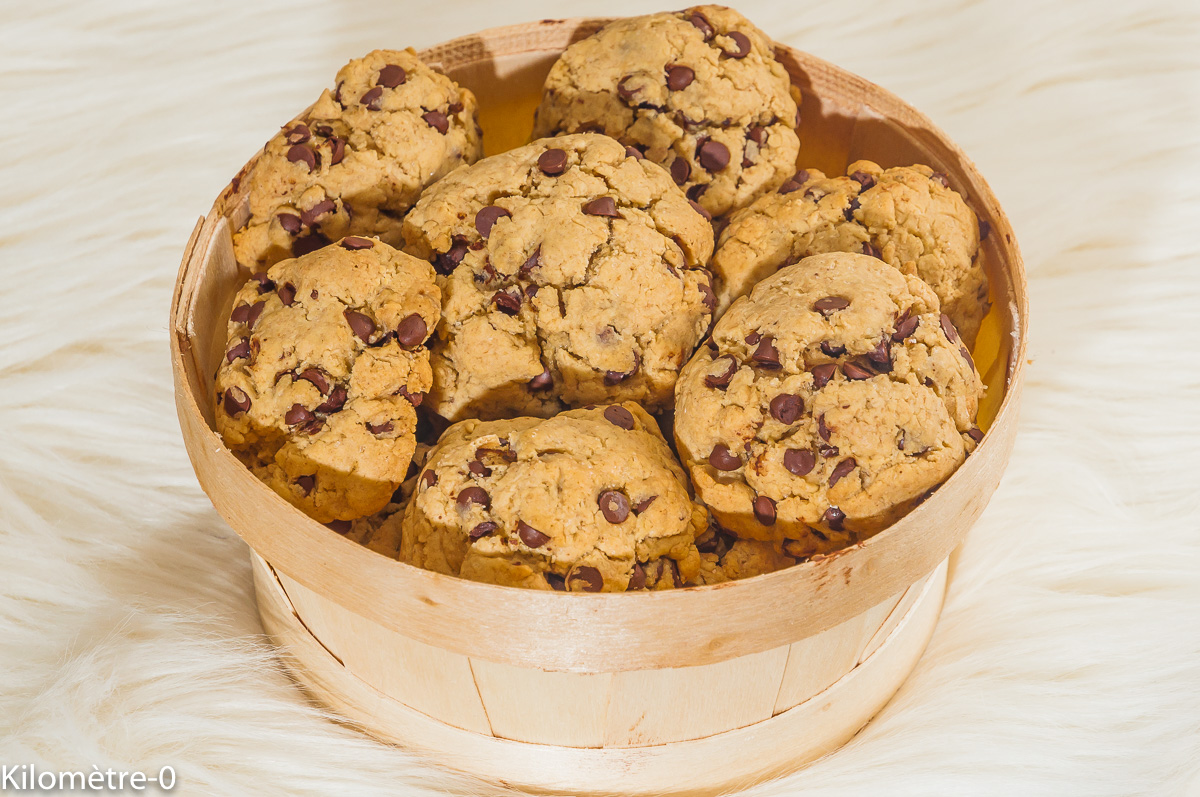 Photo de recette de biscuits, cookies, cacahuètes, chocolat, facile, rapide, Kilomètre-0, blog de cuisine réalisée à partir de produits locaux et issus de circuits courts