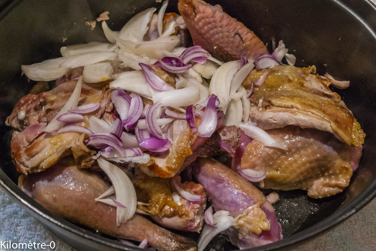 Photo de recette de pintade de Kilomètre-0, blog de cuisine réalisée à partir de produits locaux et issus de circuits courts