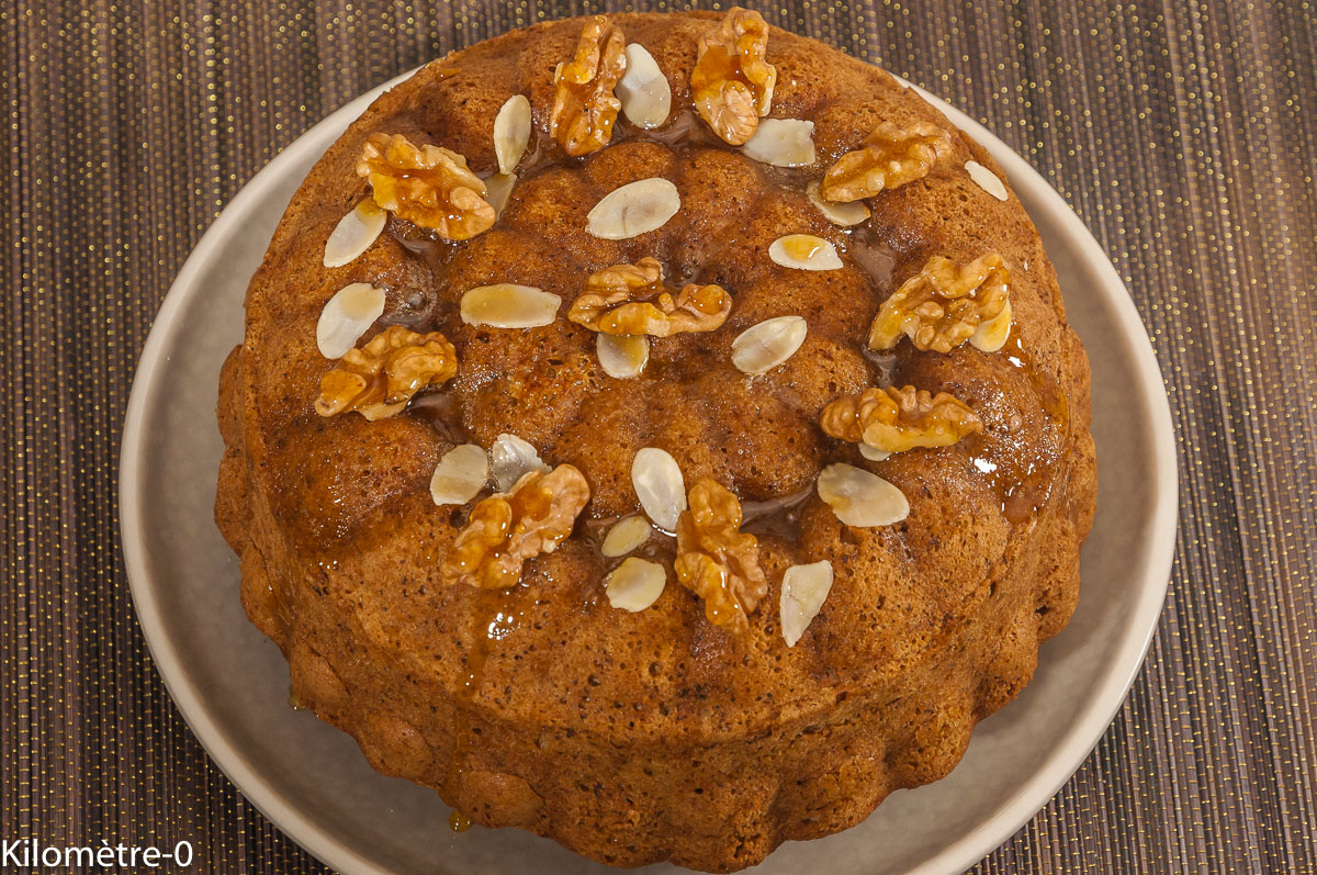 Photo de recette de gâteau aux noix léger bio, rapide de Kilomètre-0, blog de cuisine réalisée à partir de produits locaux et issus de circuits courts