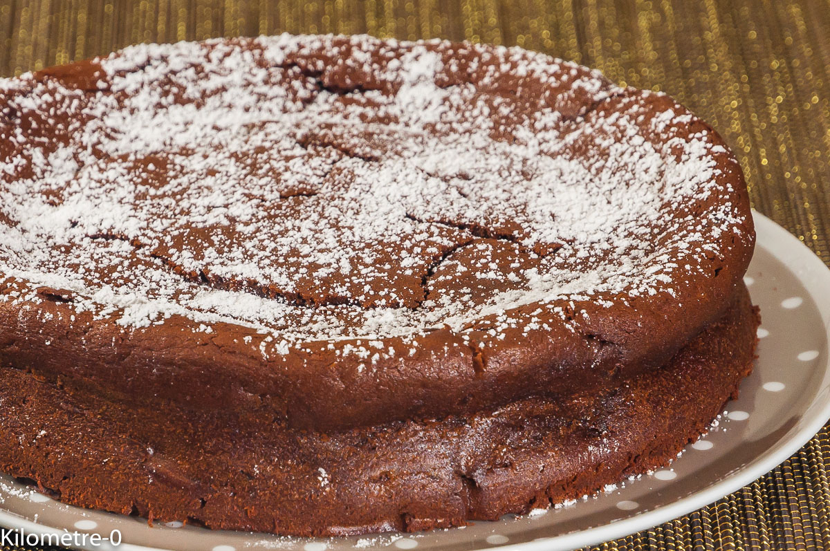 Photo de recette de fondant très facile au chocolat, marrons, rapide, végétarien de Kilomètre-0, blog de cuisine réalisée à partir de produits locaux et issus de circuits courts