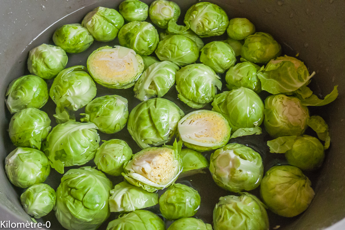 Photo de recette de choux de Bruxelles bio de Kilomètre-0, blog de cuisine réalisée à partir de produits locaux et issus de circuits courts