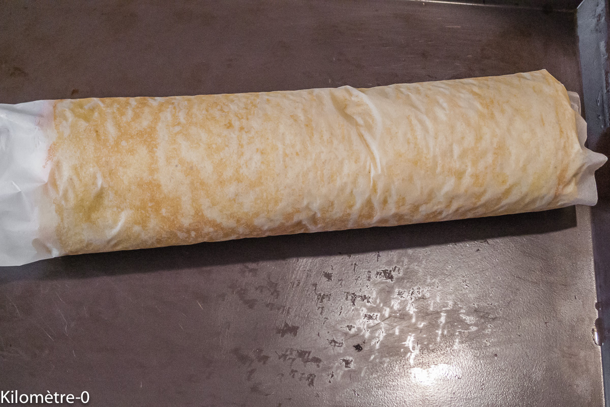 Photo de recette de pâte à bûche inratable de Kilomètre-0, blog de cuisine réalisée à partir de produits locaux et issus de circuits courts