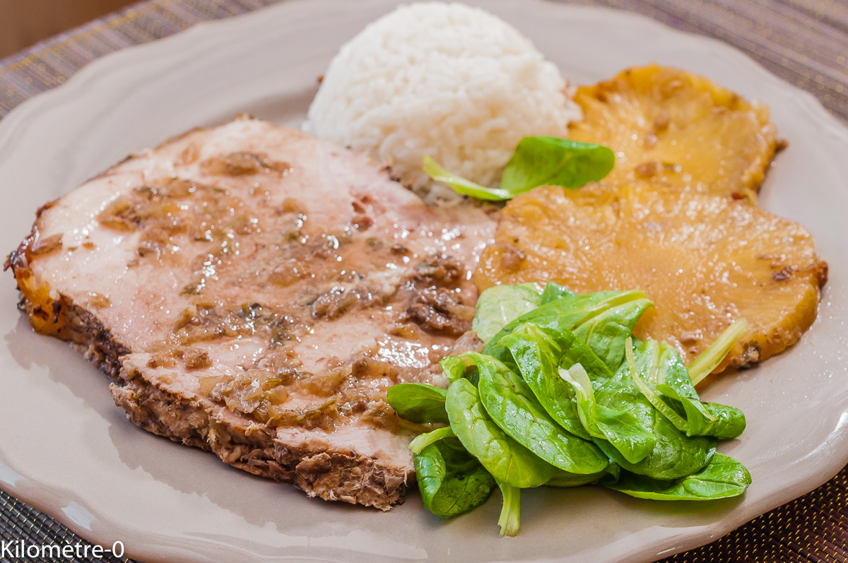 Photo de recette de jambon de Noël, exotique, facile, économique de Kilomètre-0, blog de cuisine réalisée à partir de produits locaux et issus de circuits courts