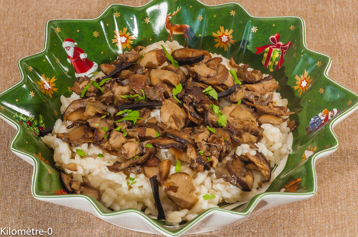 Photo de recette de risotto, italienne, truffe, cèpes, vn blanc, facile, rapide, Noël de Kilomètre-0, blog de cuisine réalisée à partir de produits locaux et issus de circuits courts