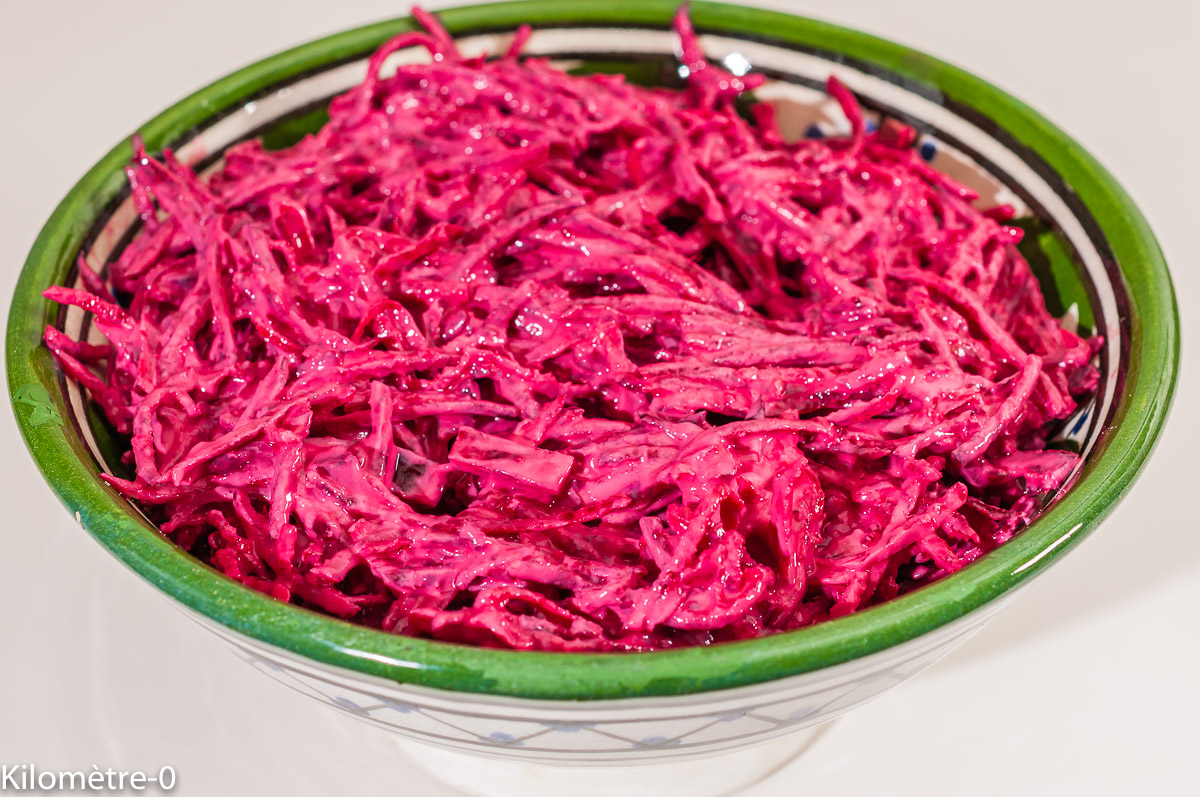 Photo de recette végétarienne, healthy, betterave, légère, salade, de de Kilomètre-0, blog de cuisine réalisée à partir de produits de saison et issus de circuits courts