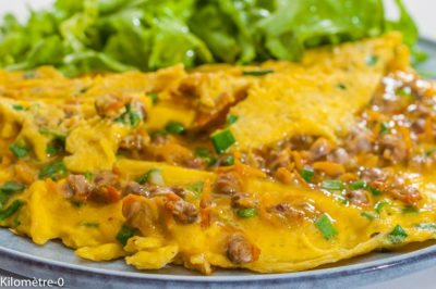 Photo de recette d'omelette de la mer, coques, coquilles, fruits de mer, facile, légère, économique, bio de Kilomètre-0, blog de cuisine réalisée à partir de produits de saison et issus de circuits courts