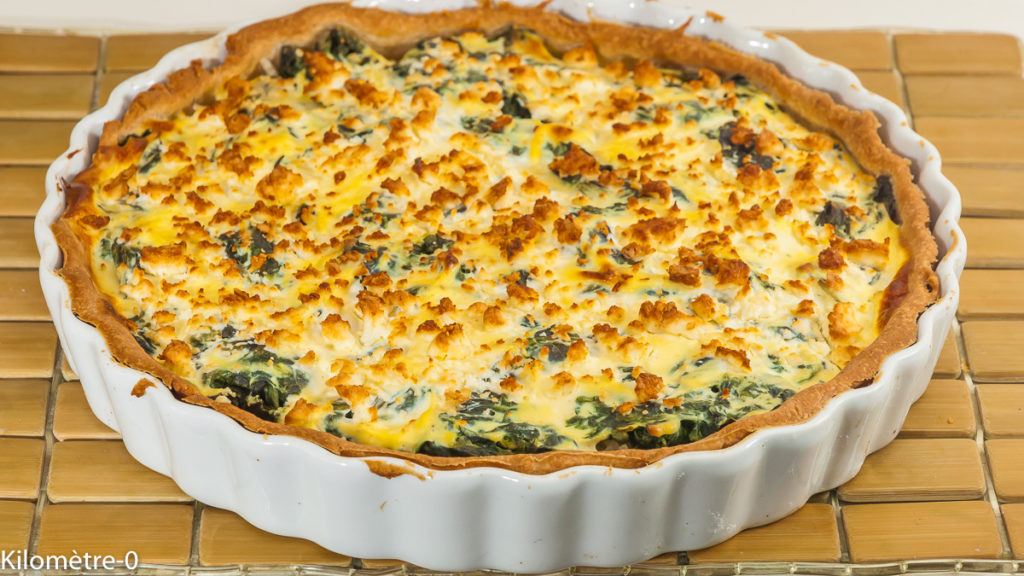 Photo de recette de quiche, tarte salée, épinard, riz, ricotta, végétarien, facile, healthy, légumes, Kilomètre-0, blog de cuisine réalisée à partir de produits de saison et issus de circuits courts