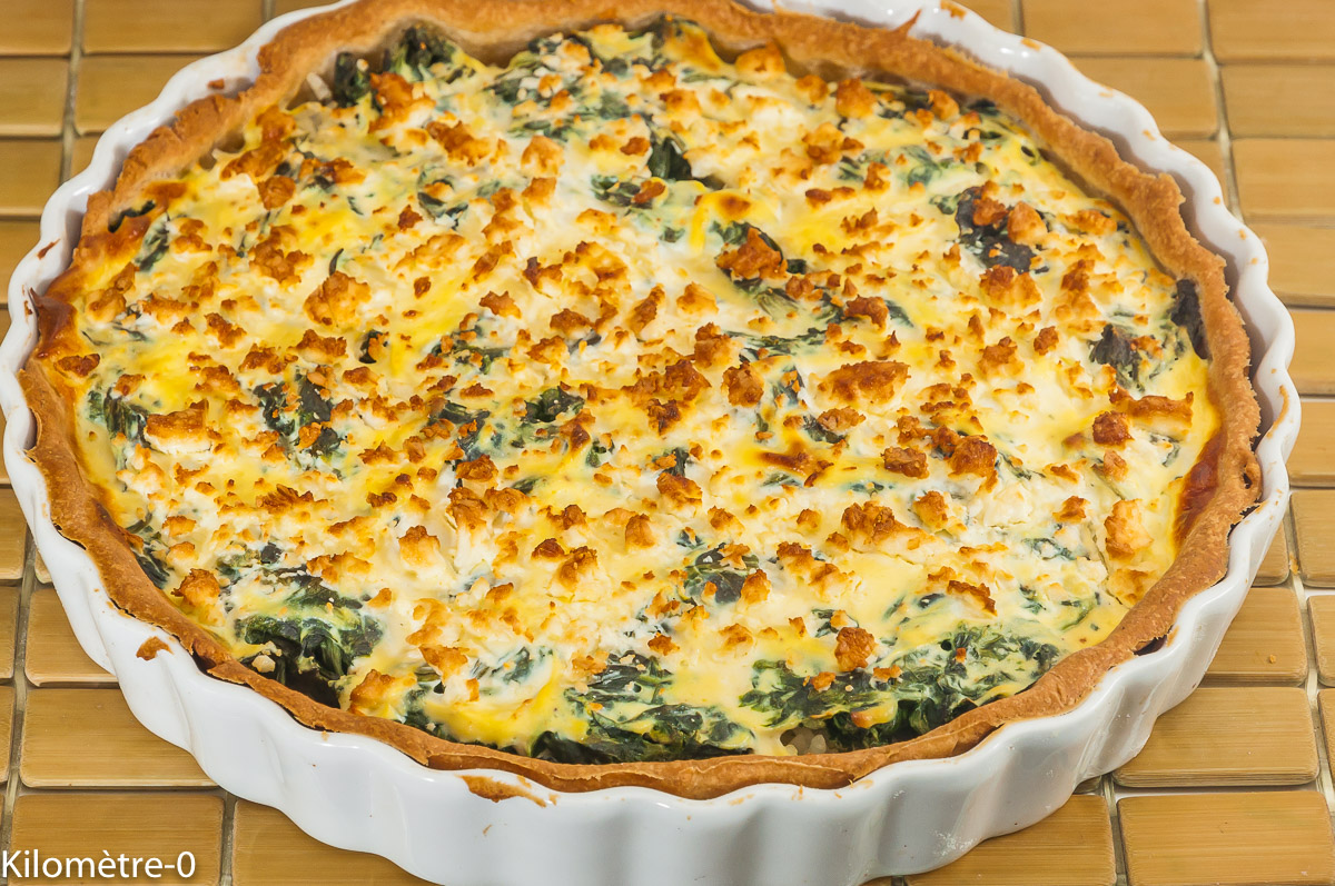 Photo de recette végétarienne, de tarte salée, épinards, riz, fêta, ricotta, facile, healthy, économique, bio de de Kilomètre-0, blog de cuisine réalisée à partir de produits de saison et issus de circuits courts