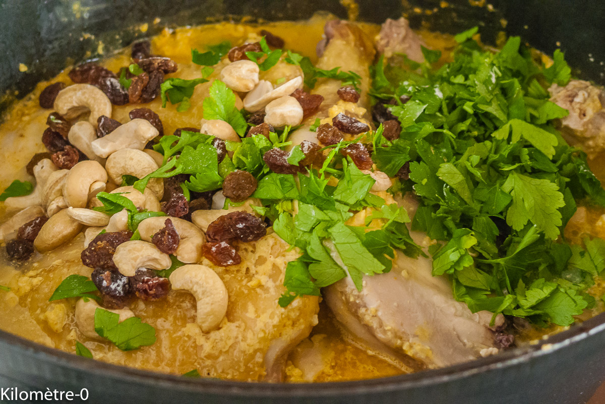 Photo de recette de Guinée Bissau, facile, poulet, viande, noix de cajou, facile, cuisine du monde Kilomètre-0, blog de cuisine réalisée à partir de produits de saison et issus de circuits courts