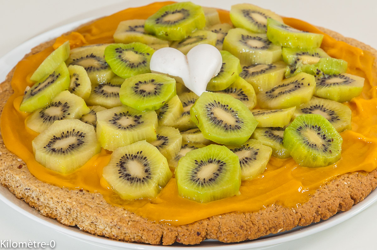 Photo de recette de gâteau, dessert, crème d'abricot du confiturier les 4 saisons de Kilomètre-0, blog de cuisine réalisée à partir de produits de saison et issus de circuits courts
