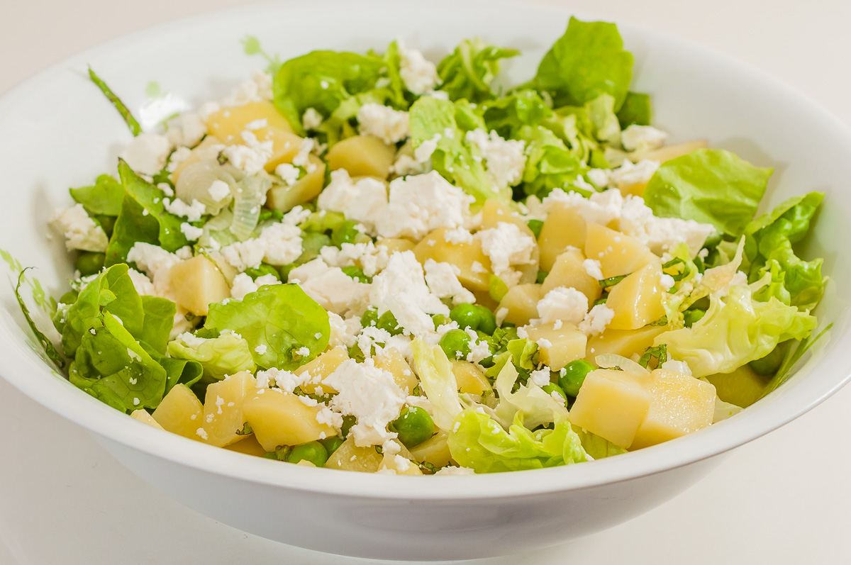 Salade De Pommes De Terre Aux Petits Pois Et A La Feta Kilometre 0