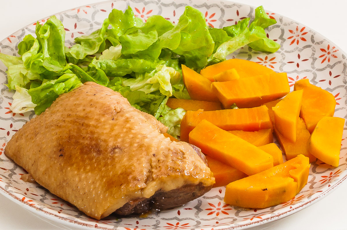 Photo de recette de canard, confit et patates douces facile, rapide, africain Kilomètre-0, blog de cuisine réalisée à partir de produits de saison et issus de circuits courts