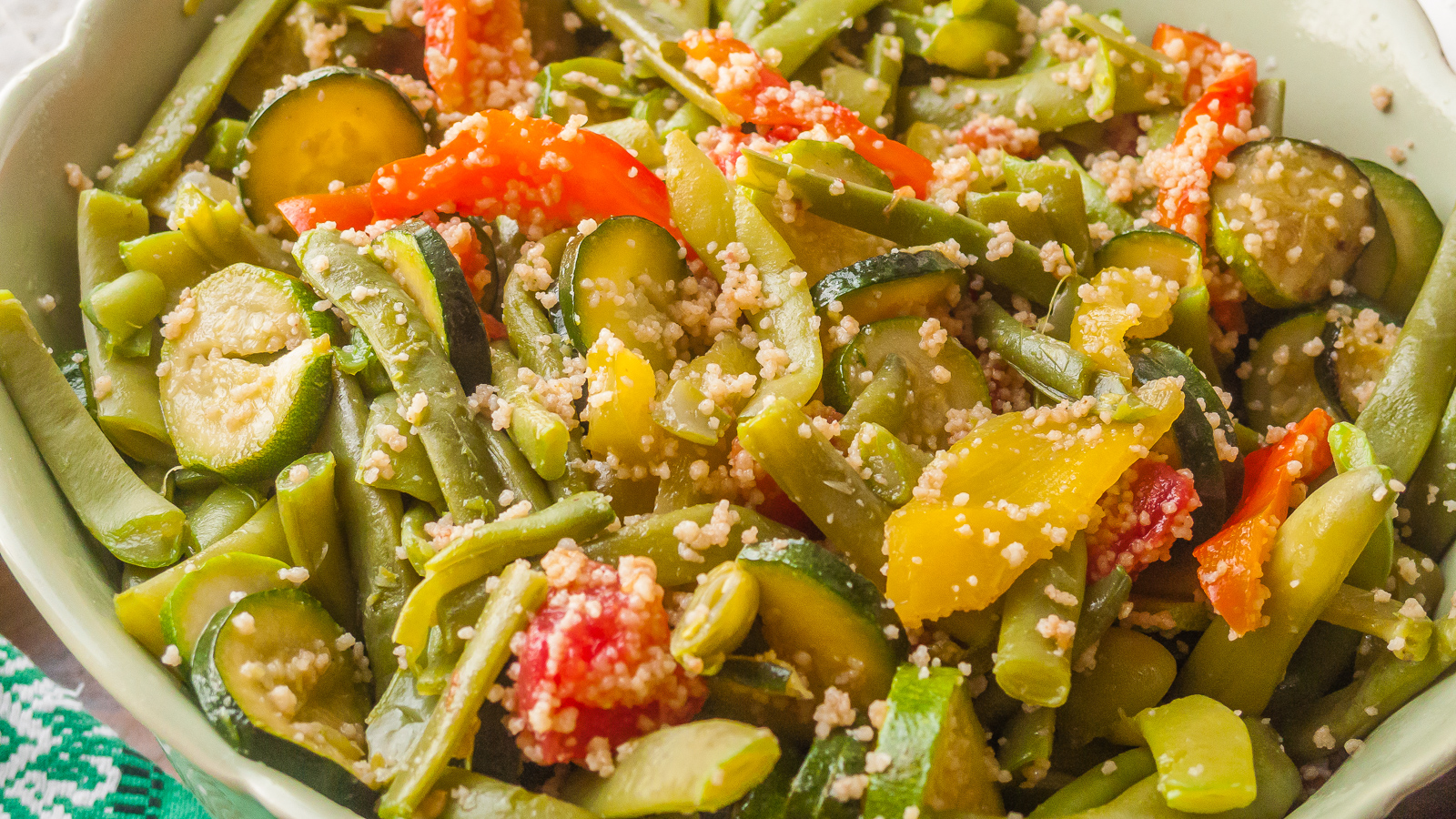 Salade De Legumes D Ete Semoule Haricots Verts Tomates