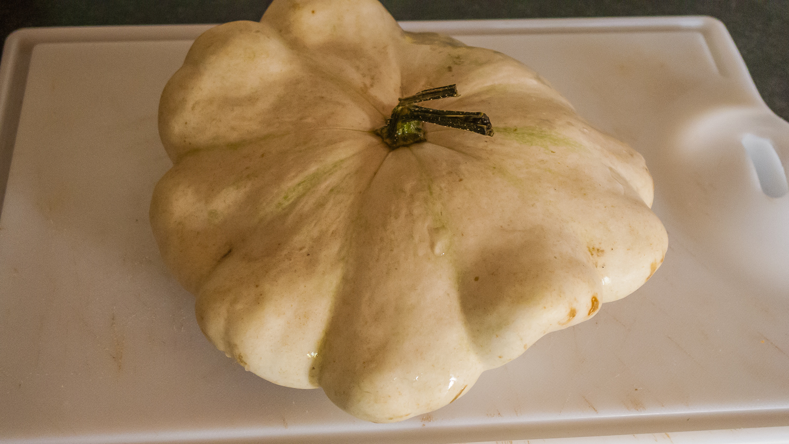 Photo de recette de pâtisson bio de Kilomètre-0, blog de cuisine réalisée à partir de produits de saison et issus de circuits courts