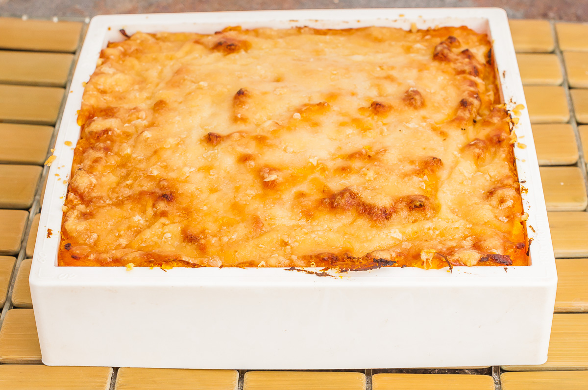 Photo de recette de lasagnes d'automne, légumes, végétarien, healthy, courges, ravioles, facile, léger, bio de Kilomètre-0, blog de cuisine réalisée à partir de produits de saison et issus de circuits courts