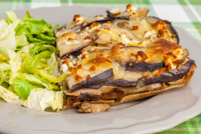 Photo de recette de  lasagnes d'aubergines, cèpes, pâtes, végétarienne, healthy, bio, facile, légère de Kilomètre-0, blog de cuisine réalisée à partir de produits de saison et issus de circuits courts