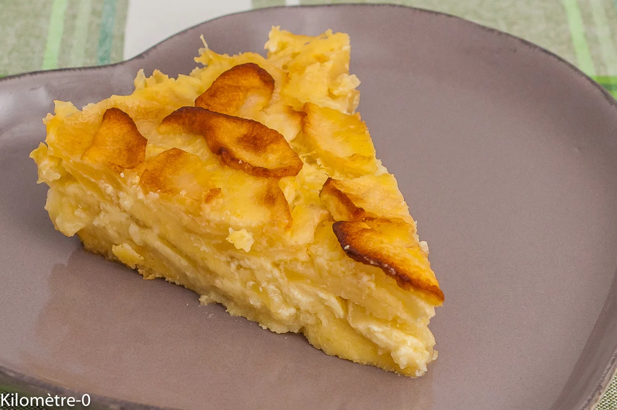 Photo de recette de dessert limousin, millassou aux pommes, recette limousine, fruits, automne, hiver, facile, rapide, bio, léger, flan aux pommes, Kilomètre-0, blog de cuisine réalisée à partir de produits de saison et issus de circuits courts