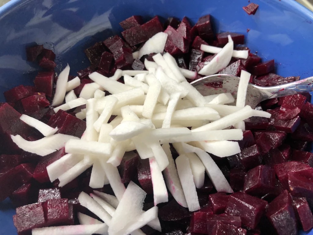 Salade de pâtes, au betterave et au thon - Étape 5