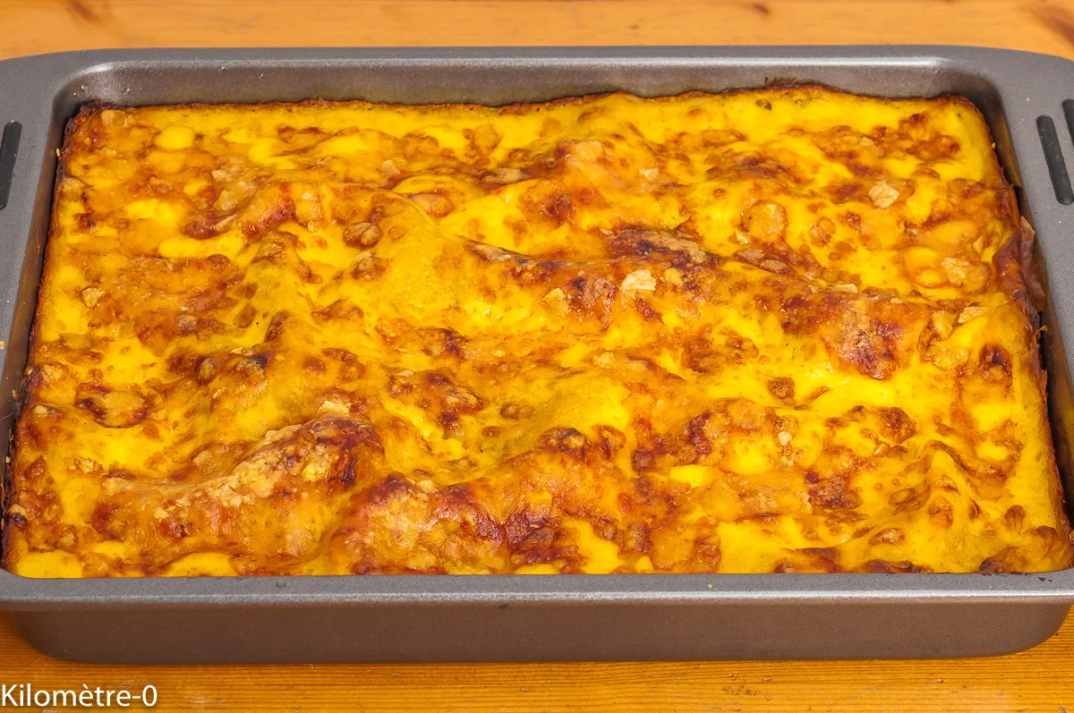 Photo de recette de lasagnes aux lentilles, épinards, salade, anti gaspi, économique, fromage, béchamel, italienne de Kilomètre-0, blog de cuisine réalisée à partir de produits de saison et issus de circuits courts