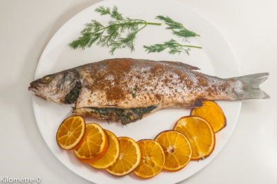 Photo de recette de Bar aux épices marocaines et oranges, poisson, Maroc, épices marocaine, agrumes, léger, healthy, de Kilomètre-0, blog de cuisine réalisée à partir de produits de saison et issus de circuits courts