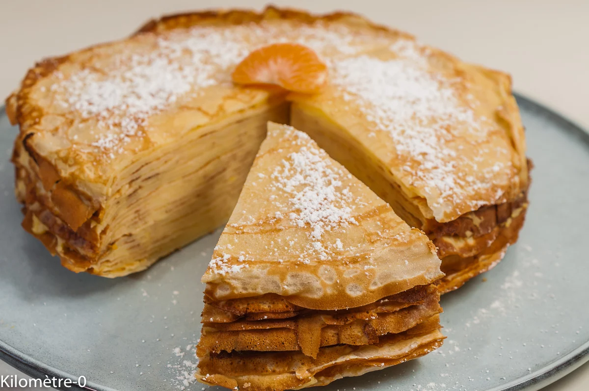 Photo de recette de millefeuilles, crêpes, crème, mandarine, agrumes, chandeleur, mardi gras, bio, facile, Kilomètre-0, blog de cuisine réalisée à partir de produits de saison et issus de circuits courts