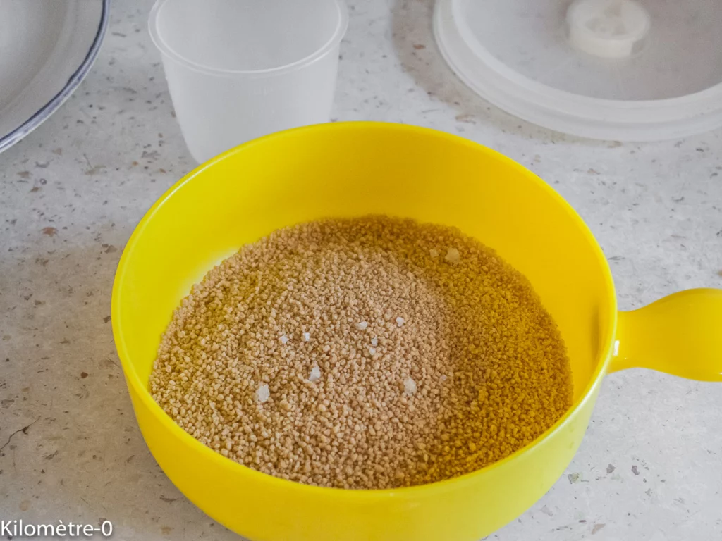 Œufs au chorizo, semoule aux fèves et petits pois - Étape 3