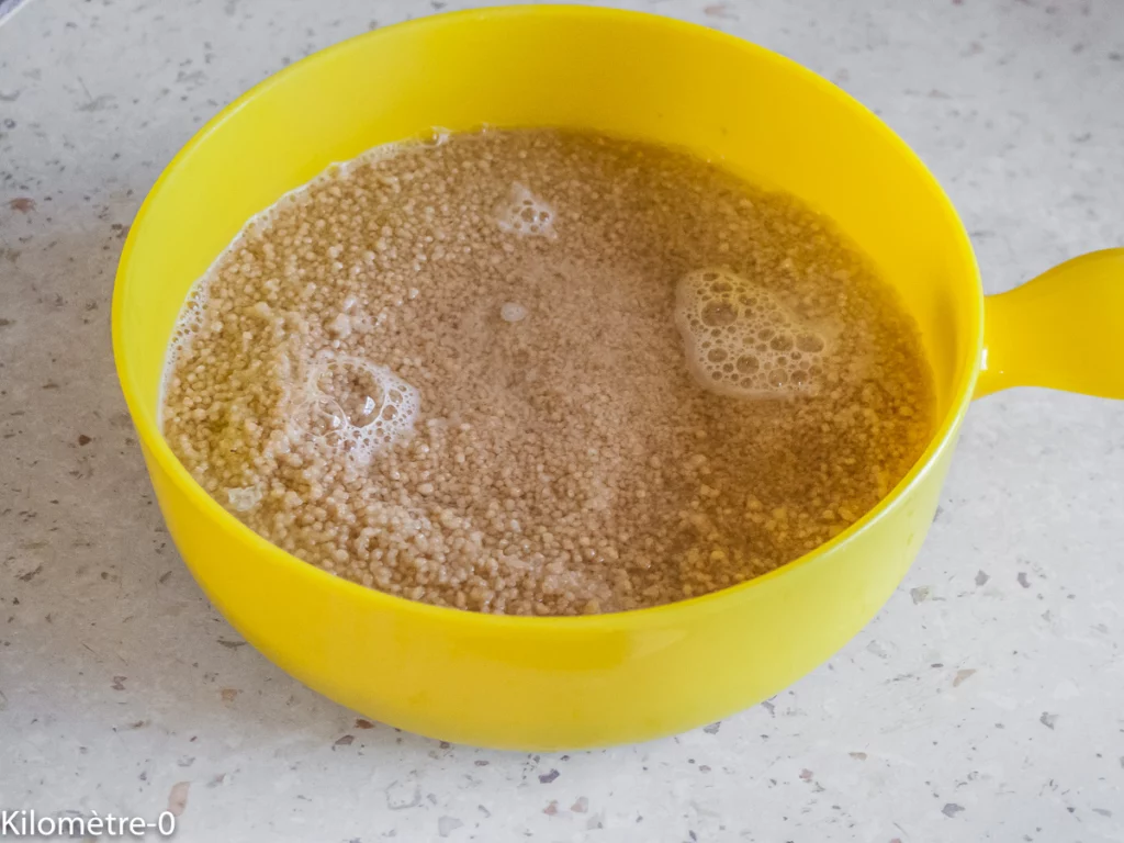 Œufs au chorizo, semoule aux fèves et petits pois - Étape 4