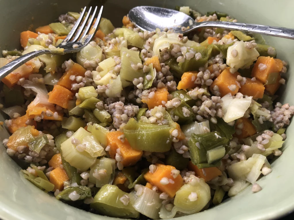 Salade de sarrasin au poireau et patate douce - Étape 4