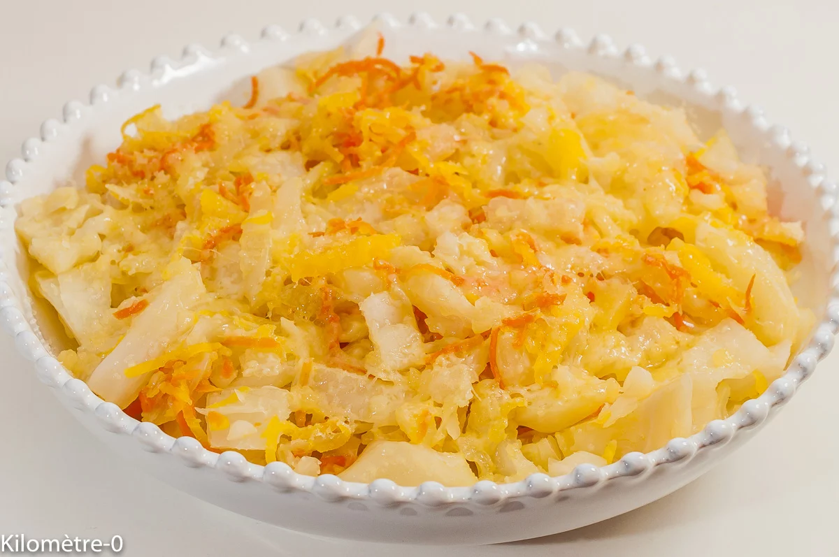 Photo de recette de Chou blanc à l'emmental, hiver, autmne, choux, healthy, végétarien, léger, fromage, Kilomètre-0, blog de cuisine réalisée à partir de produits de saison et issus de circuits courts