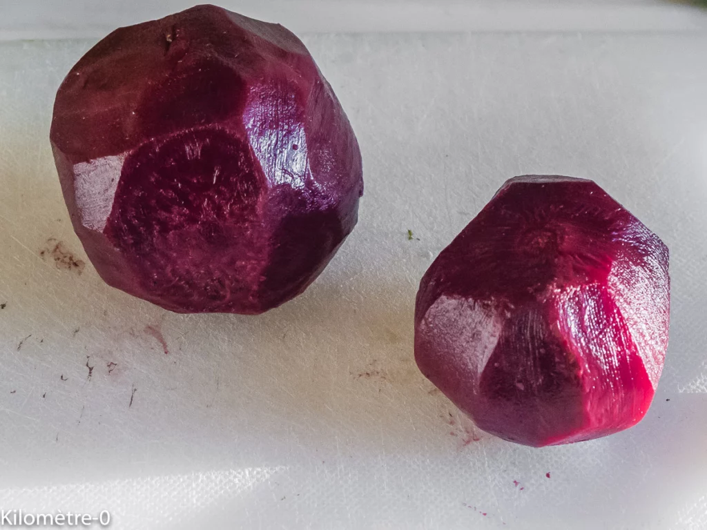 Salade de betteraves, pâtes et jambonneau - Étape 1