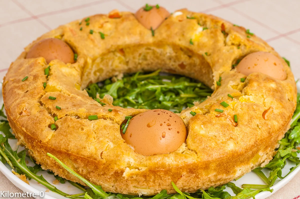 Photo de recette de gâteau salé, cake, salé, végétarien, Pâques, oeuf, carottes, facile, heathy, oeuf dur, Kilomètre-0, blog de cuisine réalisée à partir de produits de saison et issus de circuits courts