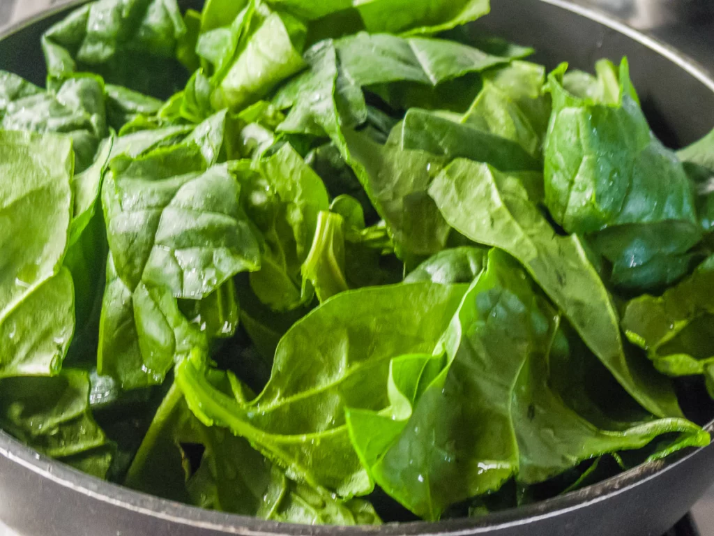 Haricots azuki aux épinards - Étape 2