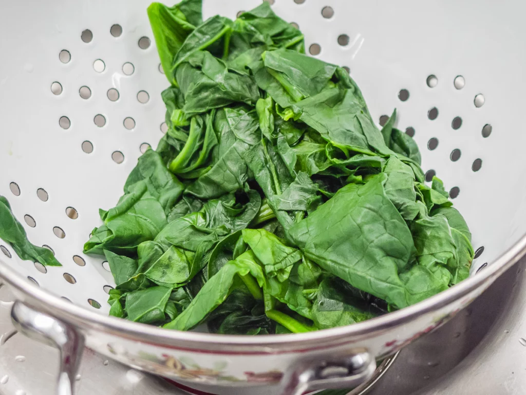 Haricots azuki aux épinards - Étape 3