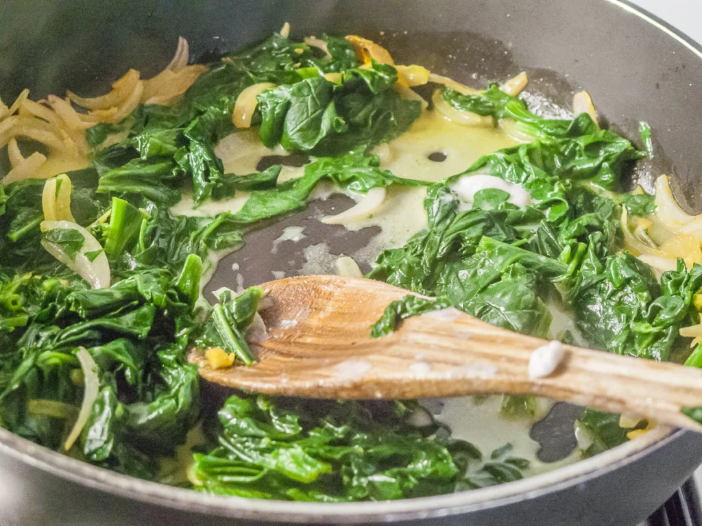 Haricots azuki aux épinards - Étape 7