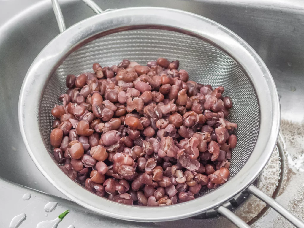 Haricots azuki aux épinards - Étape 1