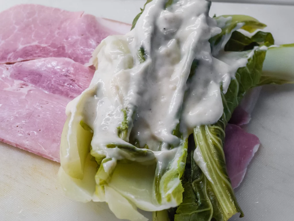 Côtes de chou fleur au jambon - Étape 4