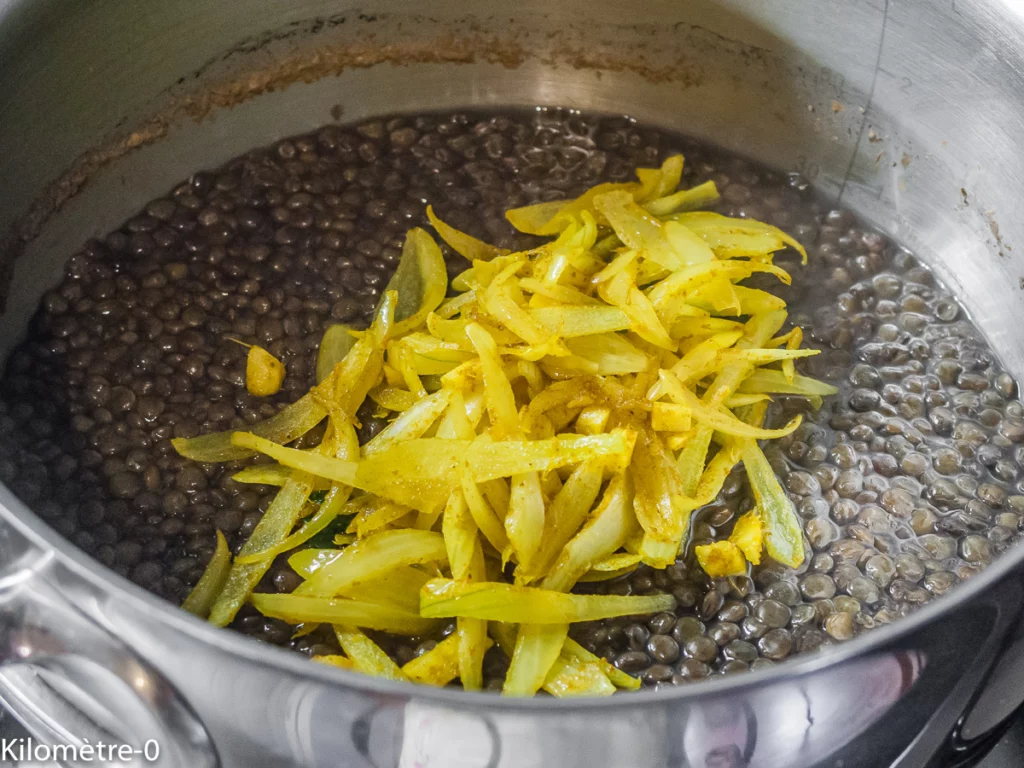 Lentilles et épinards aux pâtes - Étape 7