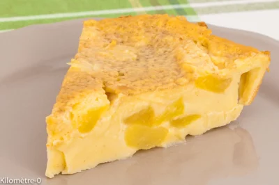 Photo de recette de Flan aux pommes, fruits, automne, hiver, printemps, laitage, facile, rapide, léger, healthy, dessert, gâteau, bio de Kilomètre-0, blog de cuisine réalisée à partir de produits de saison et issus de circuits courts