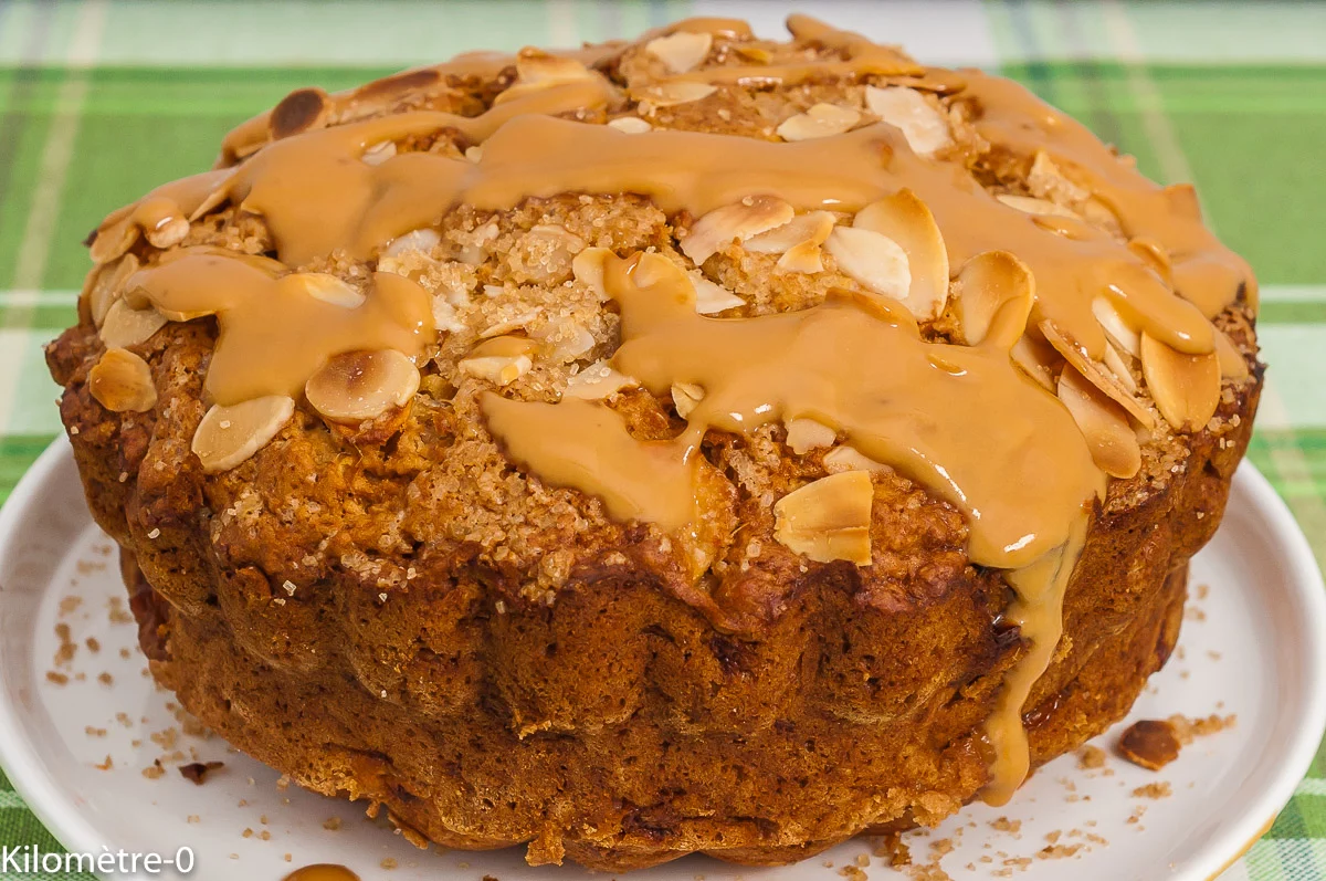 Photo de recette de gâteau, facile, dessert, pommes, caramel, beurre salé, rapide, bio, fruits, de Kilomètre-0, blog de cuisine réalisée à partir de produits de saison et issus de circuits courts