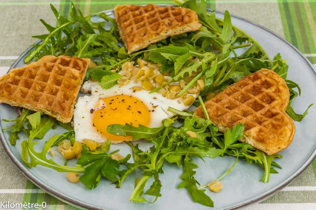 Salade printanière et gaufres aux pois cassés - Étape 8