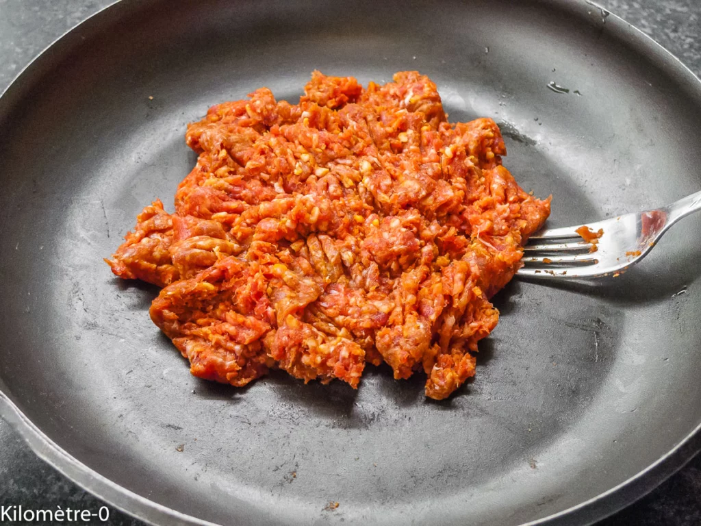 Merguez de boeuf aux haricots rouges - Étape 2