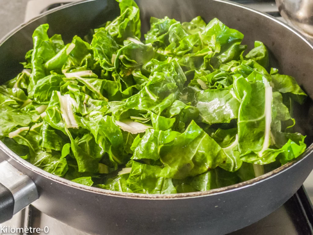 Oeufs pochés, blettes et polenta - Étape 5