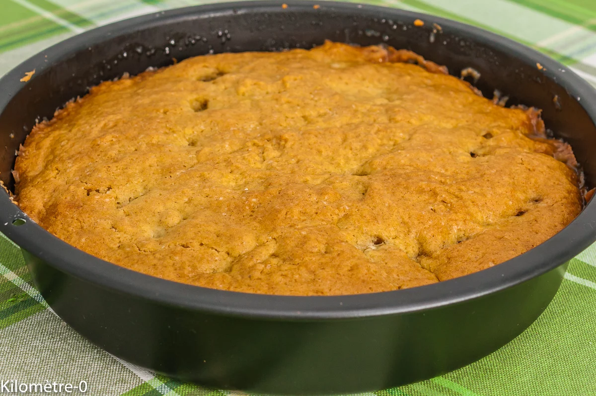 Photo de recette de gâteau à la rhubarbe, dessert, renversé, bio, facile, fruits, printemps, Kilomètre-0, blog de cuisine réalisée à partir de produits de saison et issus de circuits courts