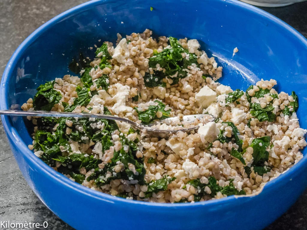 Galette de sarrasin aux épinards et  à la fêta - Étape 6