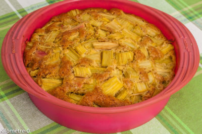 Photo de recette danoise, Danemark, cuisine du monde, dessert, gâteau, facile, rhubarbe, amandes, facile, bio, fruits, printemps, healthy, Kilomètre-0, blog de cuisine réalisée à partir de produits de saison et issus de circuits courts